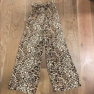 Wide legged cheetah leopard pants